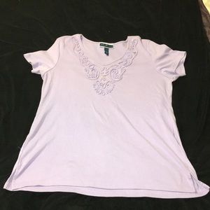 Karen Scott Lavender embellished T-shirt
